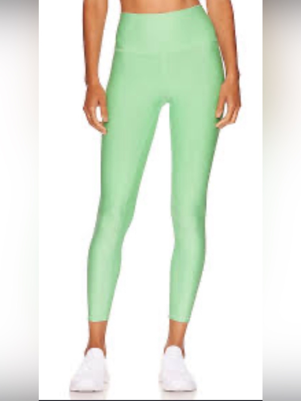 Alo Yoga Airbrush 7/8 Leggings Neon Lime Green High Waist Small 23” Crop